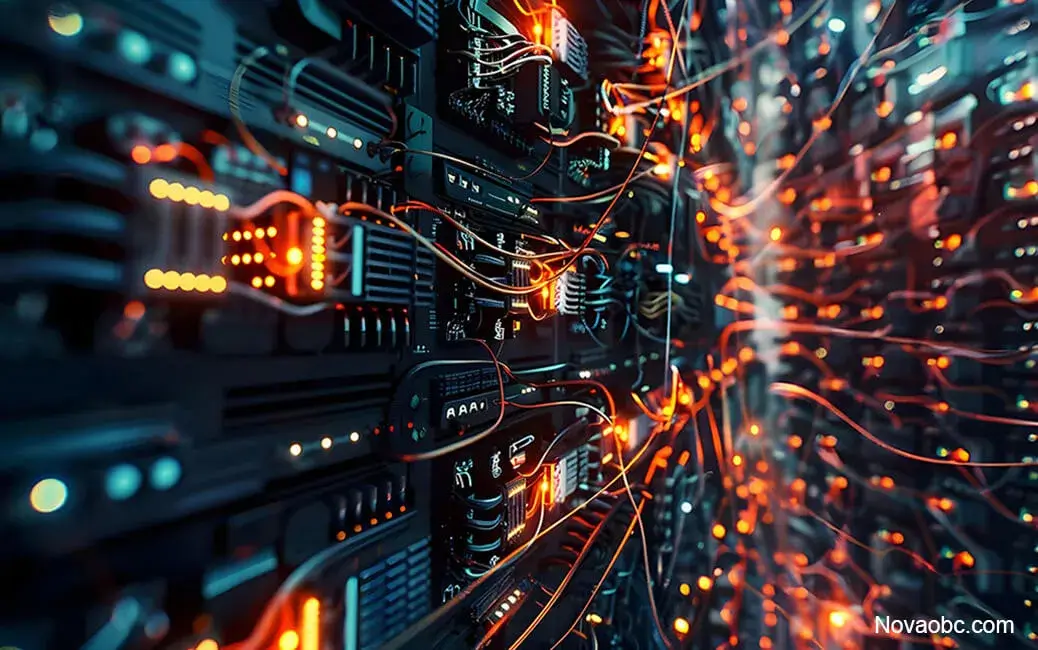 AI-generated image of advanced technology and electronic circuits