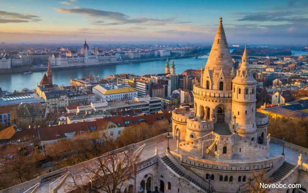 Nova OBC onboard courier operations near Fisherman's Bastion in Budapest, Hungary